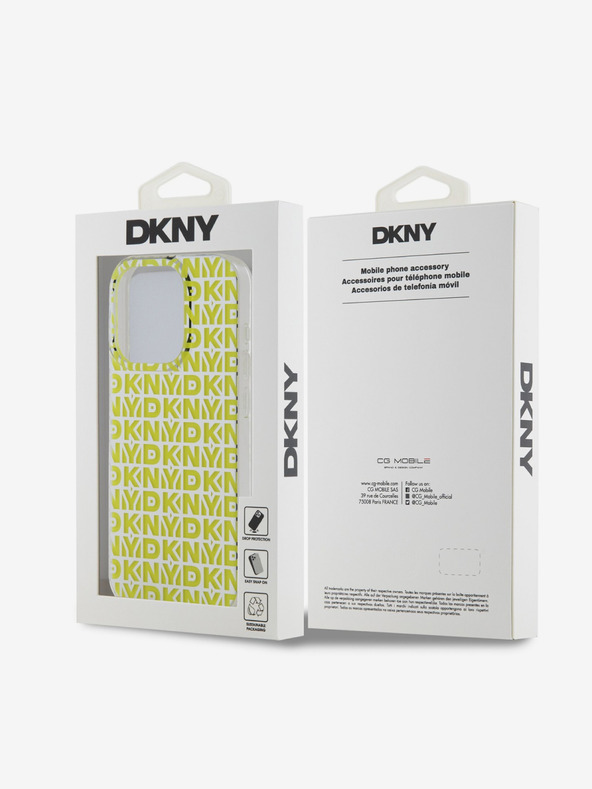 DKNY PC/TPU заден капак с повтаряща се шарка за iPhone 15 Pro Max Yellow DKNY