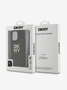 DKNY PU Leather Stack Logo Wrist Strap Back Cover за iPhone 15 Pro Brown DKNY