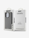 DKNY PU Leather Silver Metal Logo Magsafe Back Cover за iPhone 15 Pro Max Grey DKNY