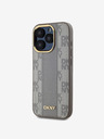 DKNY PU Кожа с кариран модел Magsafe заден капак за iPhone 15 Pro Max Beige DKNY