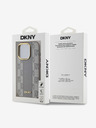 DKNY PU Кожа с кариран модел Magsafe заден капак за iPhone 15 Pro Max Beige DKNY