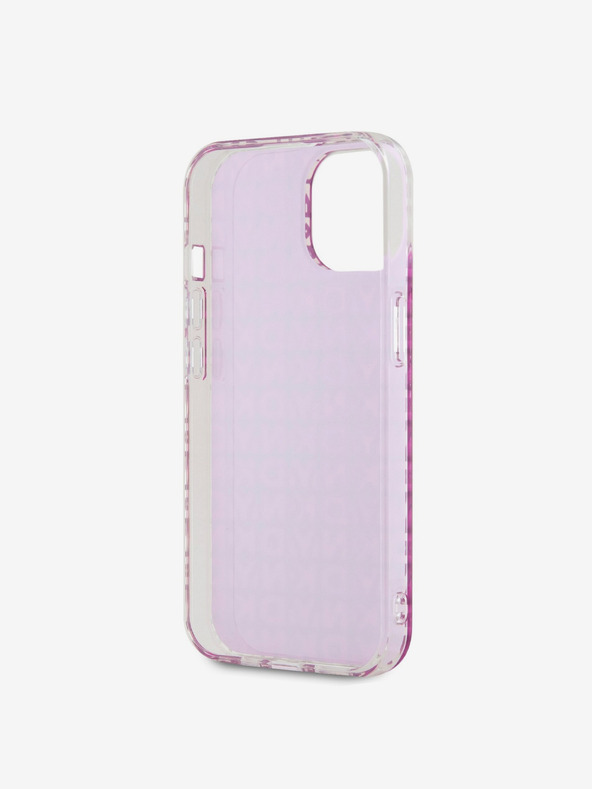 DKNY PC/TPU заден капак с повтаряща се шарка за iPhone 15 Pink DKNY