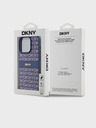 DKNY PU Leather Repeat Pattern Tonal Stripe Back Cover за iPhone 14 Pro Blue DKNY