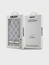 DKNY PU кожа Кариран модел и райе заден капак за iPhone 13 Бежов DKNY