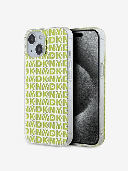 DKNY Заден капак от PC/TPU с повтаряща се шарка за iPhone 15 Yellow DKNY