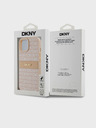 DKNY PU Leather Repeat Pattern Tonal Stripe Back Cover за iPhone 15 Pink DKNY