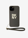 DKNY PU Leather Stack Logo Wrist Strap Back Cover за iPhone 13 Brown DKNY