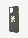 DKNY PU Leather Stack Logo Wrist Strap Back Cover за iPhone 13 Brown DKNY