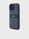 DKNY PU Leather Repeat Pattern Tonal Stripe Back Cover за iPhone 15 Blue DKNY