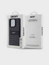 DKNY Заден капак от PU кожа с повтарящ се десен с тонове ивици за iPhone 14 Pro Black DKNY