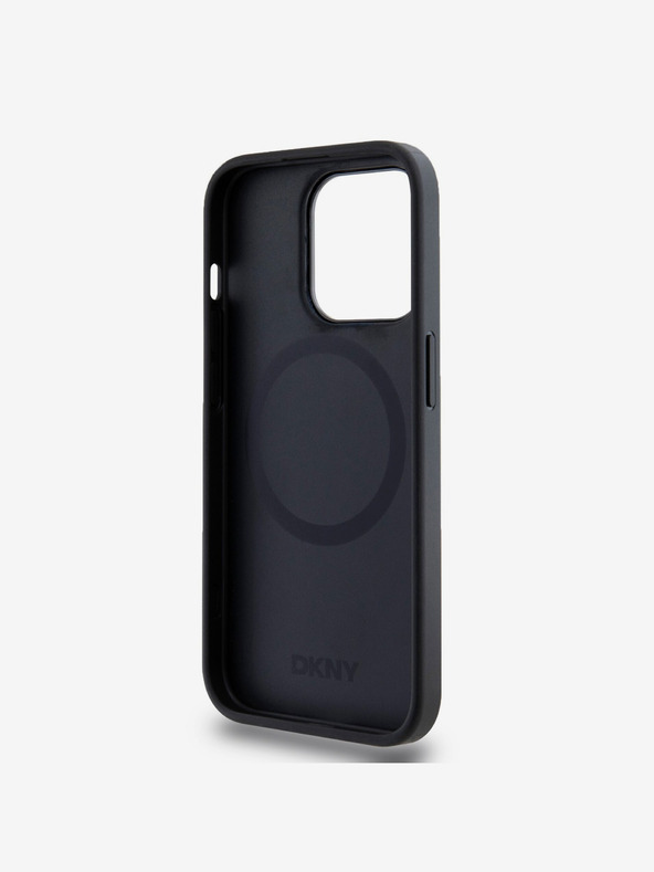 DKNY PU Leather Stack Logo Magsafe Back Cover за iPhone 15 Pro Max Black DKNY