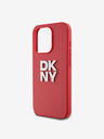 DKNY PU Leather Stack Logo Wrist Strap Back Cover за iPhone 15 Pro Max Red DKNY