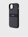 DKNY Заден капак от PU кожа с повтарящ се десен Tonal Stripe за iPhone 15 Plus Black DKNY