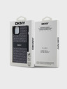 DKNY Заден капак от PU кожа с повтарящ се десен Tonal Stripe за iPhone 15 Plus Black DKNY