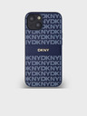 DKNY PU Leather Repeat Pattern Tonal Stripe Back Cover за iPhone 14 Blue DKNY