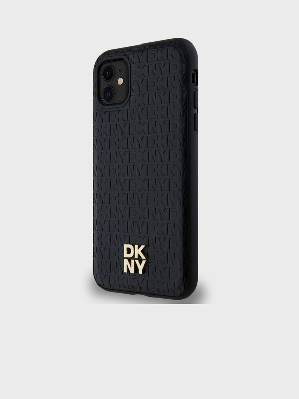 DKNY Заден капак от PU кожа с повтарящ се модел и лого Magsafe за iPhone 11 Black DKNY