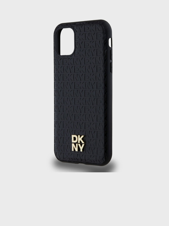 DKNY Заден капак от PU кожа с повтарящ се модел и лого Magsafe за iPhone 11 Black DKNY
