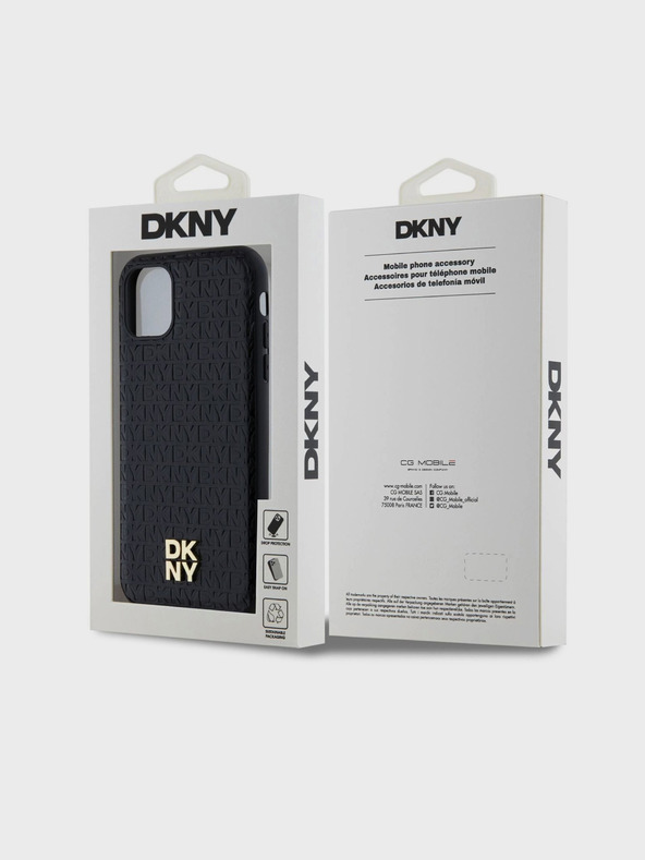DKNY Заден капак от PU кожа с повтарящ се модел и лого Magsafe за iPhone 11 Black DKNY