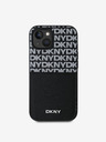 DKNY PU Leather Repeat Pattern Card Pocket Back Cover за iPhone 15 Black DKNY