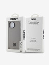 DKNY PU кожа с лого на стека Magsafe заден капак за iPhone 15 сив DKNY