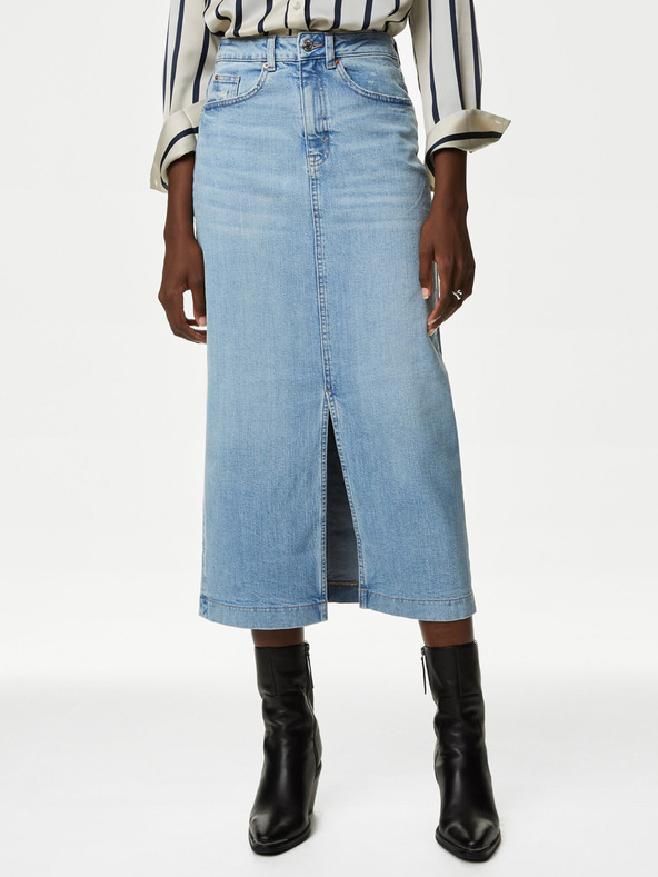 Marks & Spencer Синя дамска пола от деним Marks & Spencer