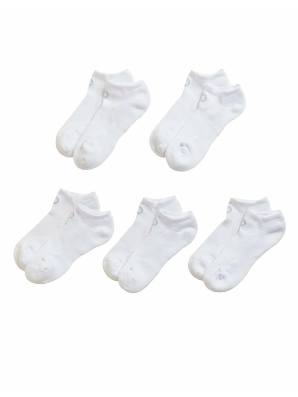 Marks & Spencer Комплект от пет чифта дамски спортни чорапи в бяло Marks & Spencer Trainer Liners™