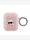 Karl Lagerfeld PU релефен калъф за глава на Карл за AirPods 1/2 Pink Karl Lagerfeld