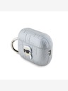 Karl Lagerfeld Карл Лагерфелд PU релефен калъф с глава на Карл за AirPods Pro 2 Silver