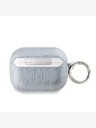Karl Lagerfeld Карл Лагерфелд PU релефен калъф с глава на Карл за AirPods Pro 2 Silver