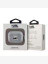 Karl Lagerfeld Karl Lagerfeld PU релефен калъф за глава Karl за AirPods Pro Silver