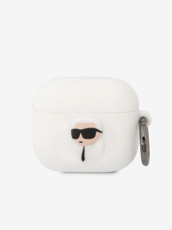 Karl Lagerfeld Karl Lagerfeld 3D Logo NFT Karl Head Силиконов калъф за Airpods 3 White