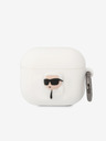 Karl Lagerfeld Karl Lagerfeld 3D Logo NFT Karl Head Силиконов калъф за Airpods 3 White