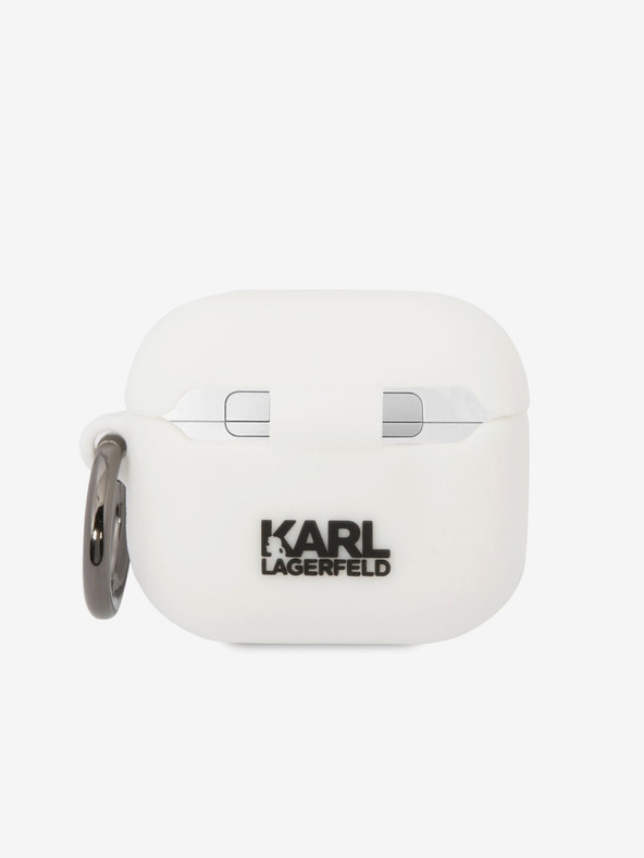 Karl Lagerfeld Karl Lagerfeld 3D Logo NFT Karl Head Силиконов калъф за Airpods 3 White