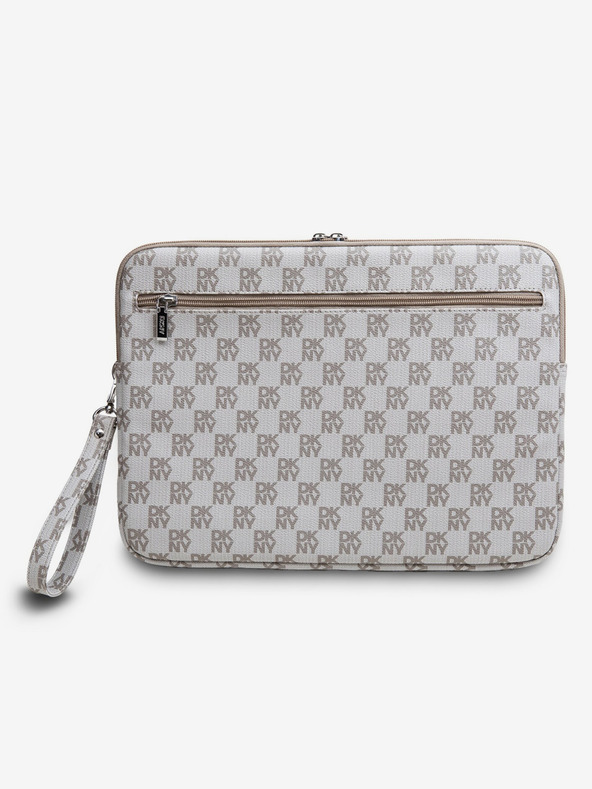 DKNY DKNY PU кожа с кариран десен и райета Корица за тетрадка 13/14 Бежова"