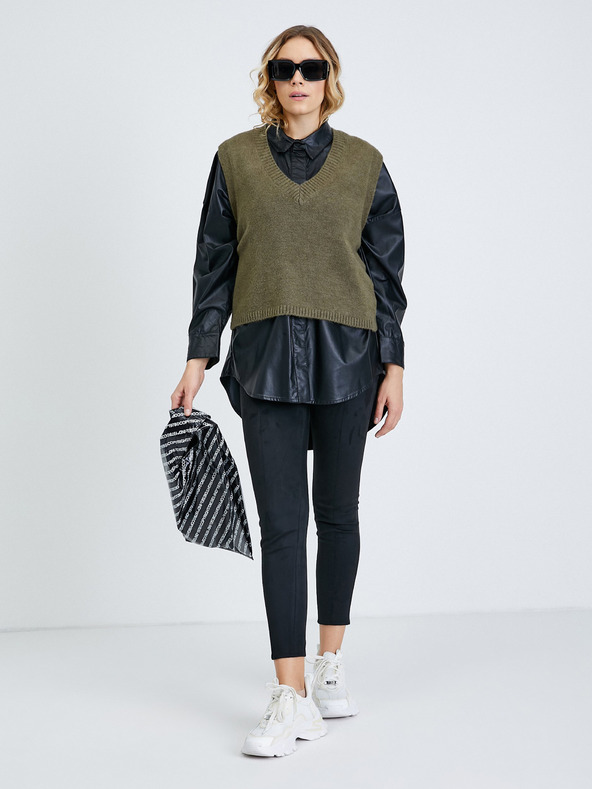 Guess Черен велурен дамски къс клин Guess Maya