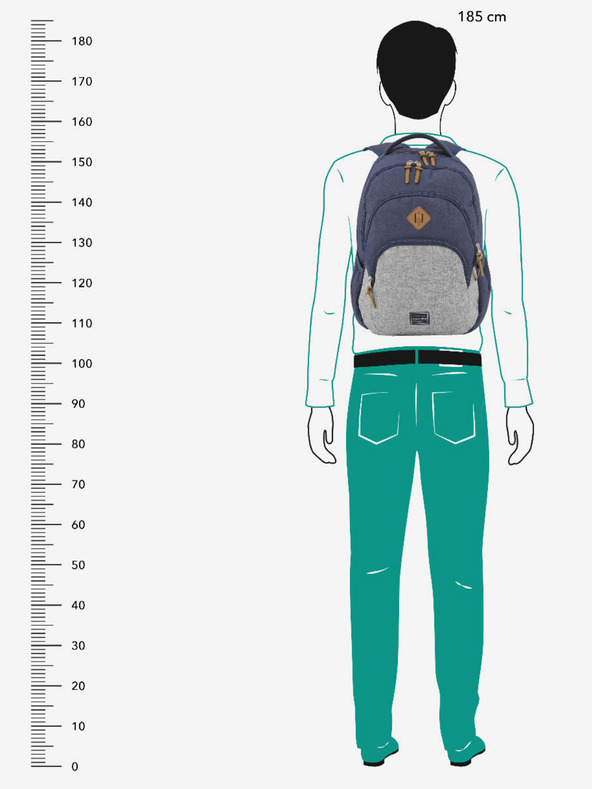 Travelite Тъмносиня раница Travelite Basics Melange Navy/grey