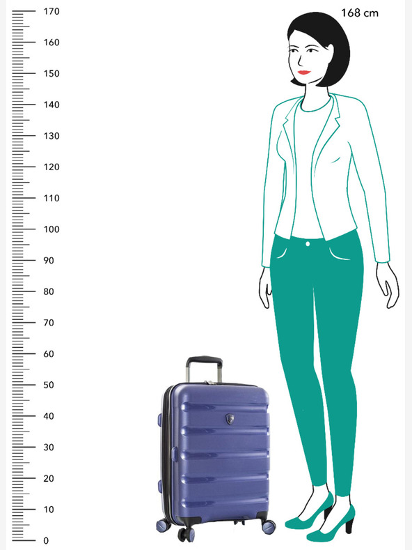 Heys Пътнически куфар Heys Metallix S Cobalt - син