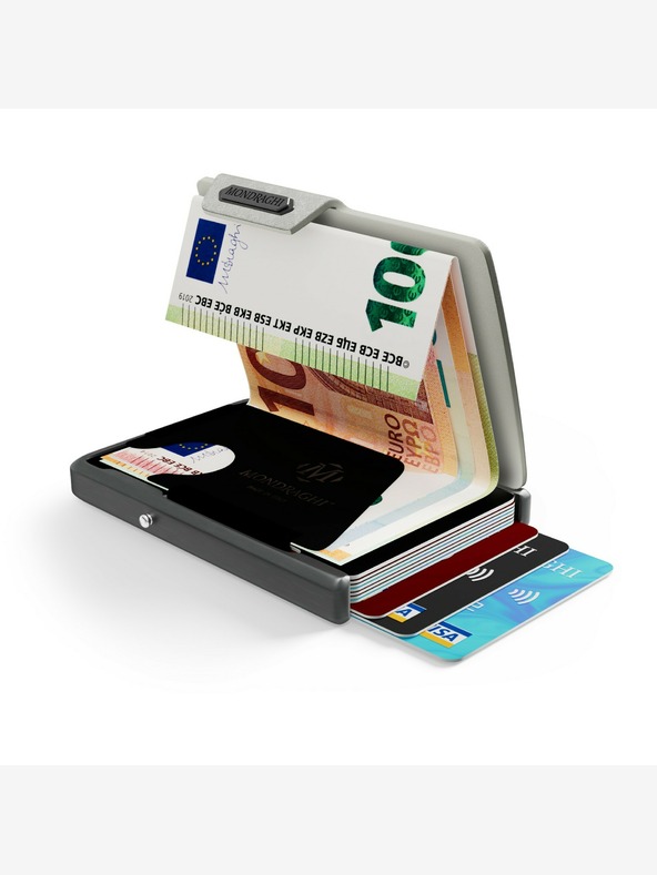 Mondraghi Сребърен кожен портфейл Mondraghi Saffiano