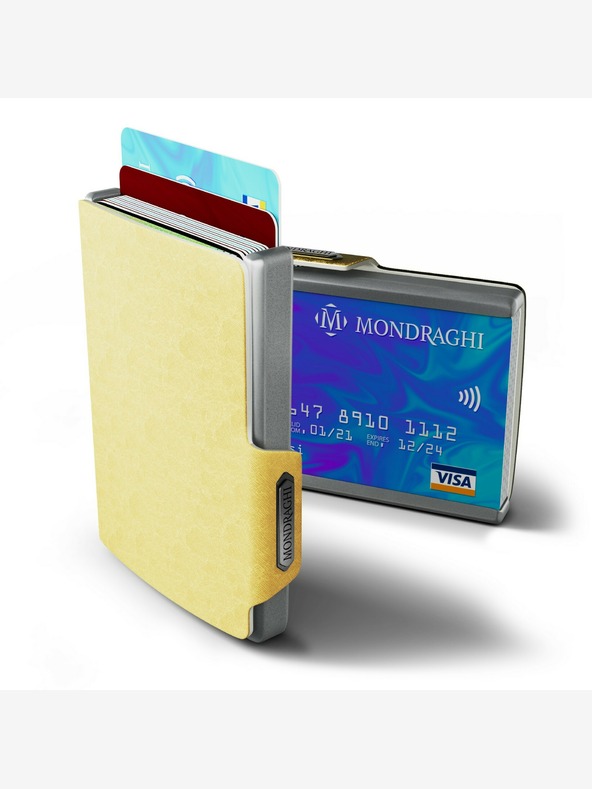 Mondraghi Златен кожен портфейл Mondraghi Saffiano