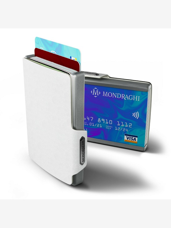 Mondraghi Бял кожен портфейл Mondraghi Saffiano