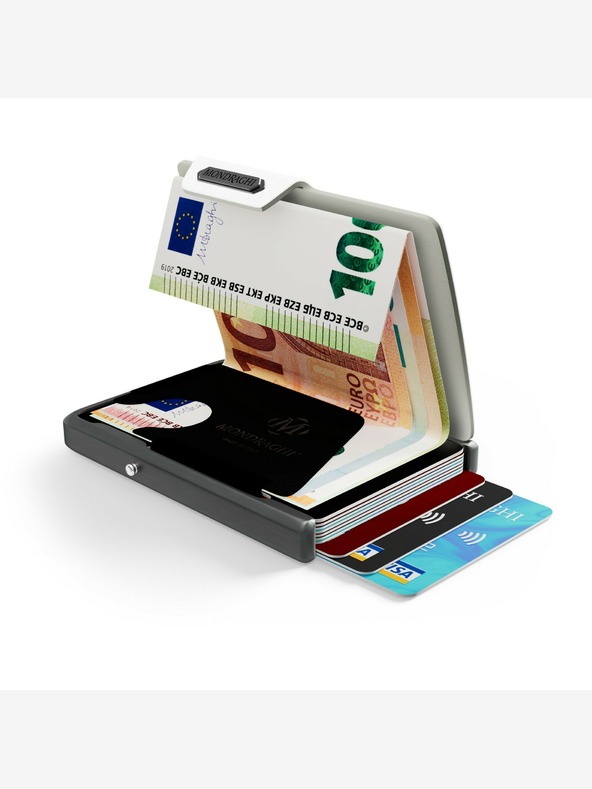 Mondraghi Бял кожен портфейл Mondraghi Saffiano