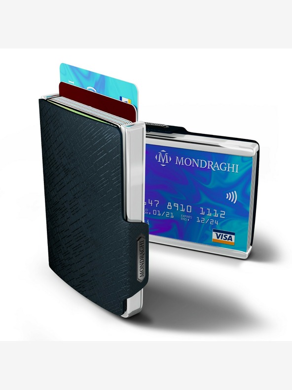 Mondraghi Кожен портфейл с шарки Blue Mondraghi Elegance