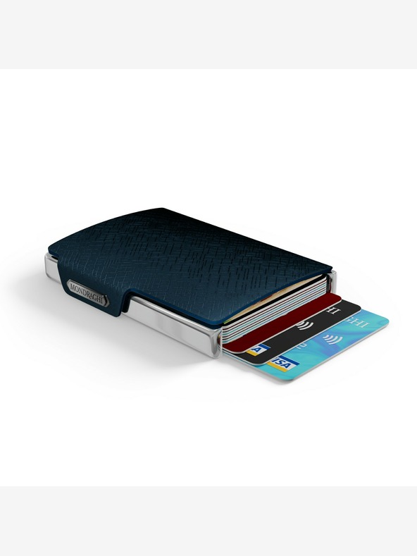 Mondraghi Кожен портфейл с шарки Blue Mondraghi Elegance