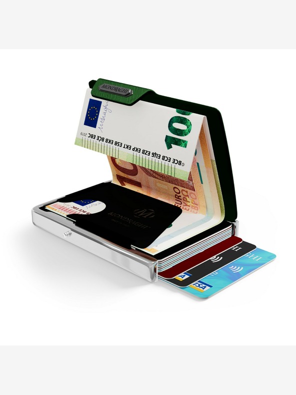 Mondraghi Кожен портфейл със зелена шарка Mondraghi Elegance