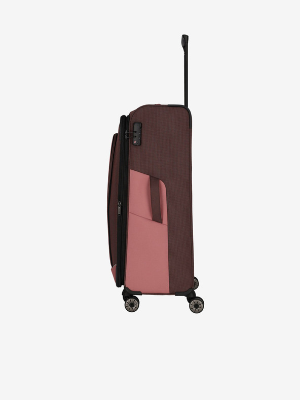 Travelite Розово-кафяв куфар Travelite Viia 4w L