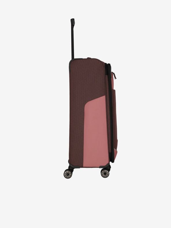 Travelite Розово-кафяв куфар Travelite Viia 4w L