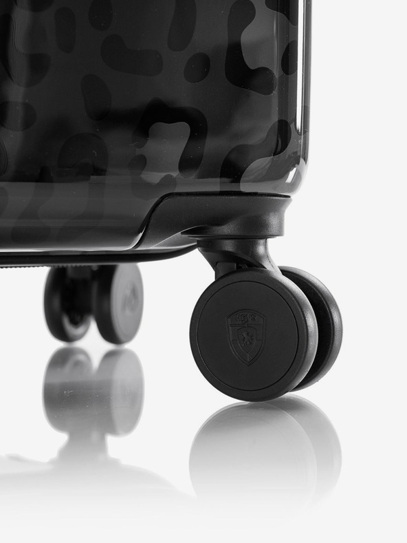 Heys Черен пътнически куфар с шарка Heys Black Leopard S