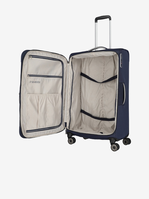 Travelite Тъмносин пътнически куфар Travelite Miigo 4w L