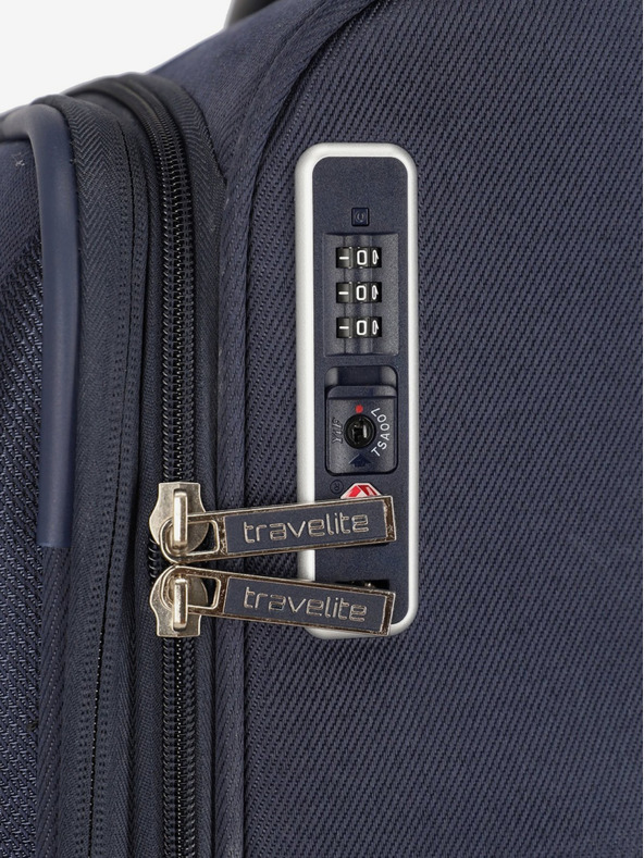 Travelite Тъмносин пътнически куфар Travelite Miigo 4w L