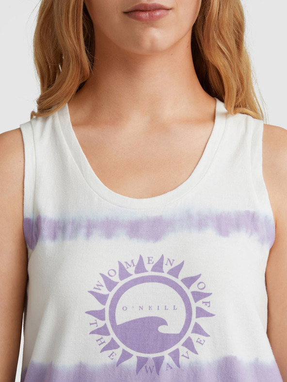 O'Neill Лилаво-бяло дамско щампосано потник O'Neill WOW TANKTOP